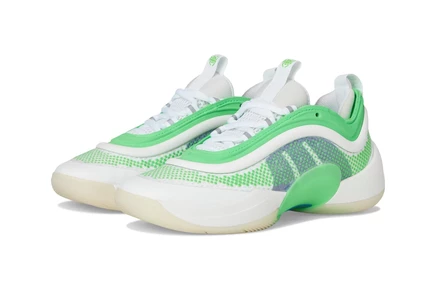 adidas Kids D.O.N. Issue 6 Basketball Shoes (Big Kid) white/screaming green/lucid blue