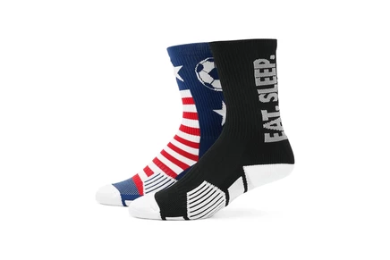 Носки Chalktalk Sports Kids Soccer Woven Mid-Calf Sock Set - Stars & Goals