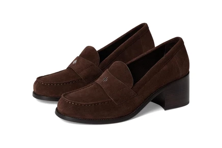 Женские лоферы Tory Burch Classic Heeled Loafers 55 мм, темно-коричневые