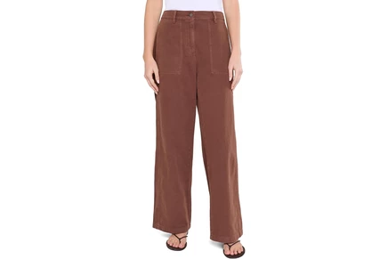 Женские брюки Eileen Fisher из хлопка, трюфельные