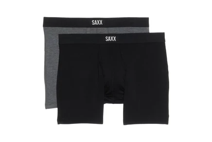 SAXX UNDERWEAR Vibe Xtra Super Soft Boxer Brief Fly 2-Pack black/dark grey heather