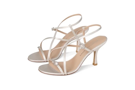 Stuart Weitzman Kensington Strappy Sandals 85 cream