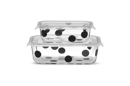 Kate Spade New York Deco Dot Two-Piece Rectangular Food Storage Set multicolor