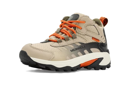 Детские походные ботинки Merrell Moab Speed 2 Mid Waterproof, черно-бежевые