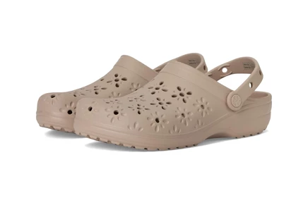 Унисекс сабо Crocs Classic с цветочным рисунком, тауп