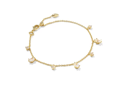 Унисекс браслет Kendra Scott Cailin, позолоченный с белыми фианитами