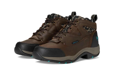 Женские походные ботинки Ariat Terrain Waterproof, коричнево‑леопардовые