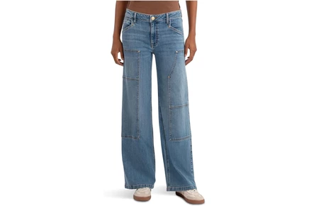 Брюки KUT from the Kloth Jodi High-Rise Straight Leg Front Panels Clean Hem