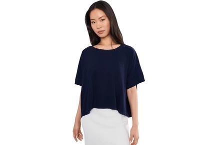Топ Mod-o-doc Dolman 1/2 Sleeve Open Crew Neck Boxy Top