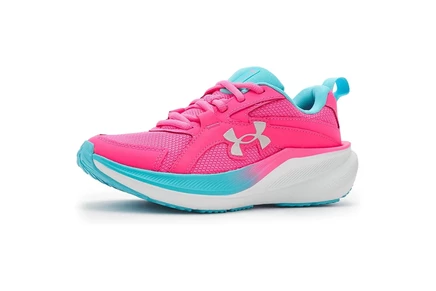 Under Armour Kids Grade School Charged Assert 11 (Big Kid) pink rave/fresco blue/iridescent