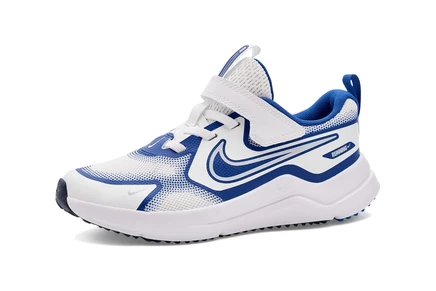 Nike Kids Cosmic Runner Swoosh (Little Kid) white/vast grey/game royal/midnight navy