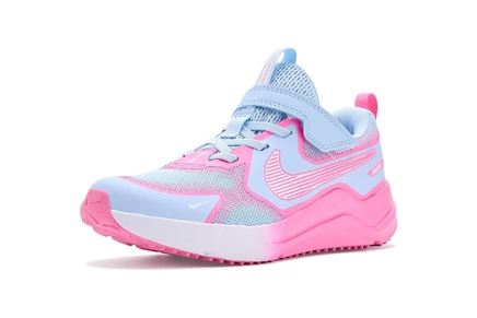 Nike Kids Cosmic Runner Swoosh (Little Kid) hydrogen blue/white/pink glow