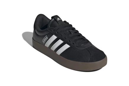 Женские кеды Adidas VL Court, черно-белые/коричневая подошва