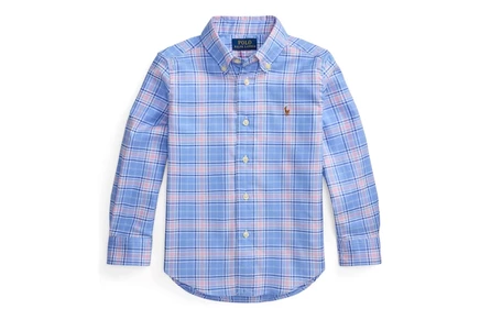 Детская рубашка Polo Ralph Lauren Oxford, сине-розовая