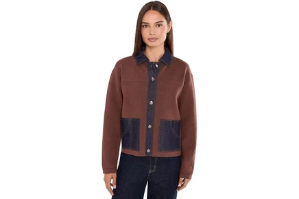 Свитер Elliott Lauren Knit Jacket with Denim Collar and Pockets