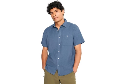 Мужская рубашка UNTUCKit Performance Short Sleeve Forbes Seersucker Shirt