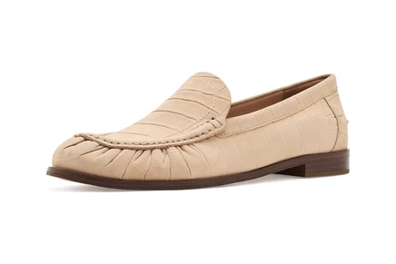 Женские лоферы Cole Haan Dreya, нубук под крокодила, бежевые