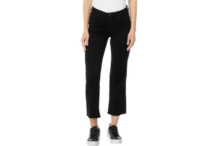 Джинсы KUT from the Kloth Kelsey Petite Mid-Rise Ankle Flare - Inset in Black