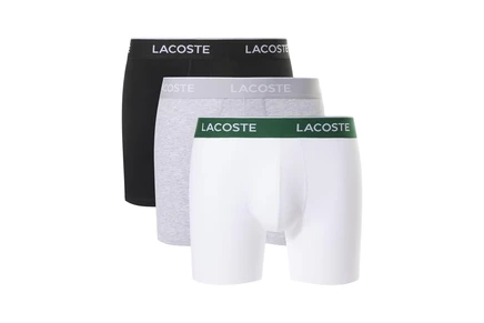 Мужские боксеры Lacoste Cotton Stretch Essentials 3 шт., черный/белый/серый