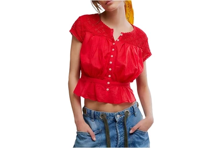 Топ Free People Glimmer Embroidered Top