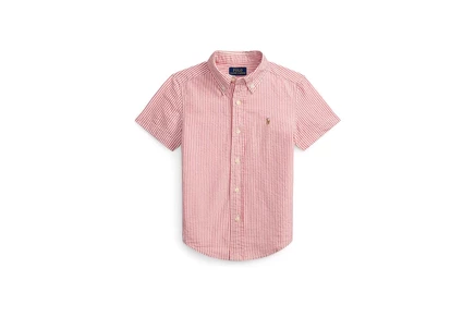 Детская полосатая рубашка Polo Ralph Lauren, красно-белая