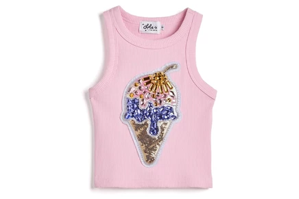 Lola and The Boys Ice Cream Gems Peach Tank (Toddler/Little Kid/Big Kid) multi