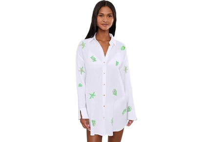 Женская накидка Lilly Pulitzer Kwitney, белая с вышивкой