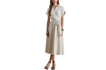 Платье Lauren Ralph Lauren Striped Belted Twill Dress