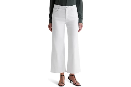 Джинсы AG Jeans Saige Mid-Rise Wide Leg Jeans in Gallery White