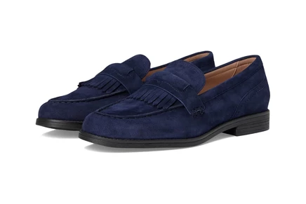 Женские лоферы Cole Haan Stassi Kiltie, замша, midnight moon