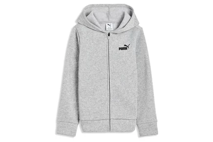 PUMA Kids Essential Basics Fleece Zip-Up Hoodie (Little Kid/Big Kid) grey