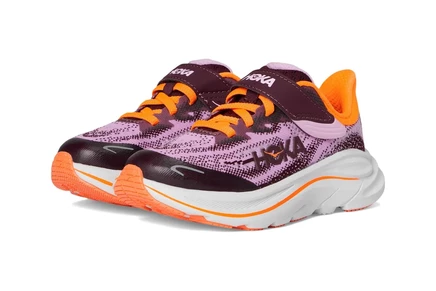 Hoka Kids Clifton 10 (Little Kid) flower nectar/cosmic grey