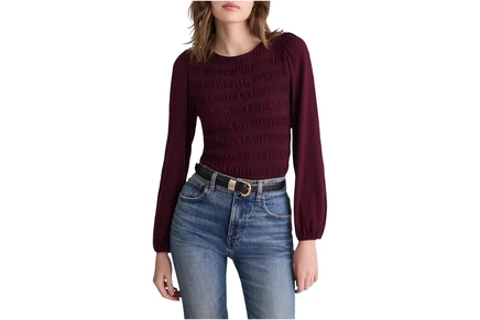 Женский топ Madewell Bonytail со сборкой, темно-гранатовый
