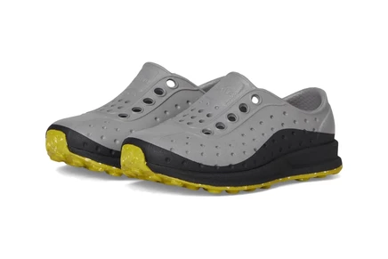 Native Shoes Kids Robbie Roam (Toddler) satellite grey/jiffy black/seaweed speckle rubber