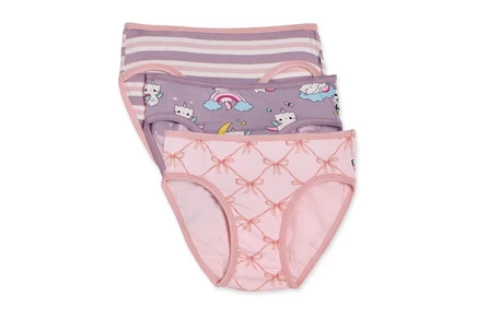 Kickee Pants Kids Print Girls Underwear Set of 3 (Big Kid) shrinking violet bow lattice/lavender bliss stripe/lavender cati