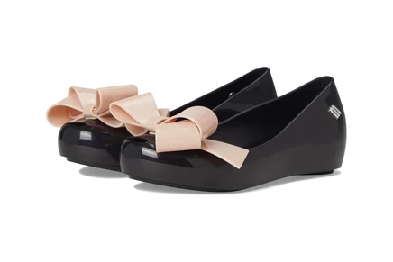 Балетки для девочек Mini Melissa Ultragirl, черные/розовые