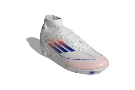 Женские бутсы Adidas F50 League Mid, бело-голубо-красные