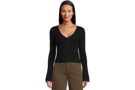 Свитер Madewell Ribbed Merino Flare Sleeve Vneck Clari