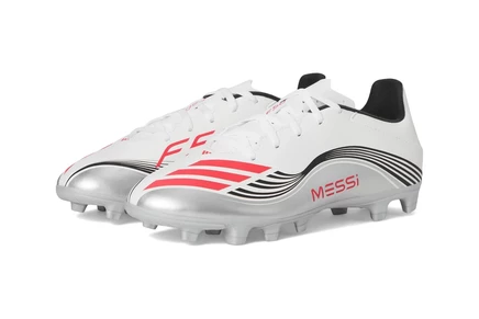 adidas F50 Messi Club Firm/Multi Ground SoccerCleats white/lucid red/silver metallic