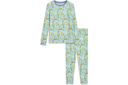 Kickee Pants Kids Print Long Sleeve Pajama Set (Toddler/Little Kids/Big Kids) spring sky science
