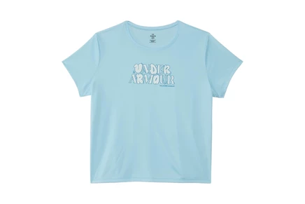 Детская футболка Under Armour Kids Tech Wordmark, серый/белый/голубой