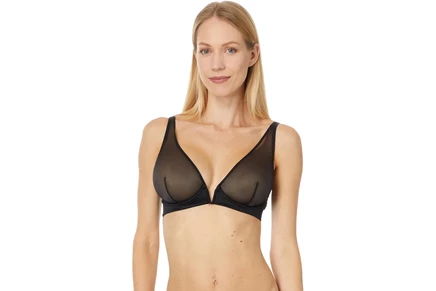 Женский бюстгальтер Commando Chic Mesh Plunge, черный