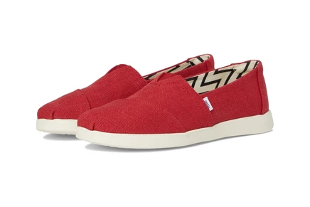 Женские балетки TOMS Alpargata Plus замшевые, красные