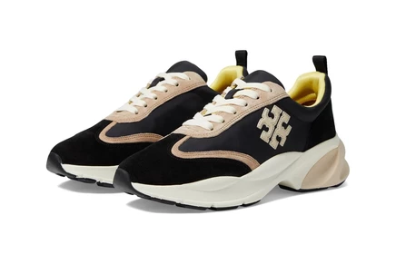 Женские кроссовки Tory Burch Good Luck Trainer, черно-кремовые