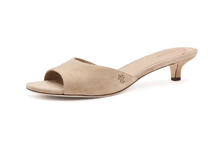 Lauren Ralph Lauren Francesca Suede Mule Sandals tan