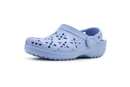 Детские сабо Crocs Classic с цветочным узором, голубые