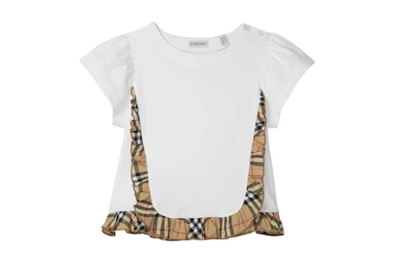 Детская футболка Burberry Kids Roxy Frill, белая
