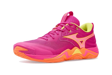 Кроссовки Mizuno Wave Momentum 4 Elite, розово-жёлтые