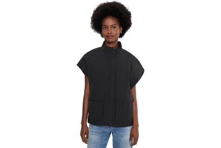 Женский жилет Eileen Fisher с высоким воротником, черный