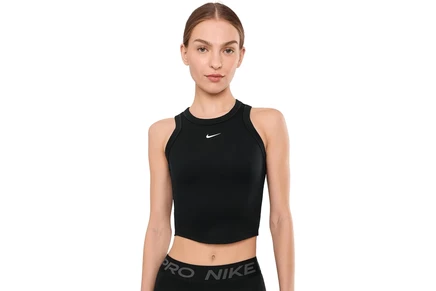Женская майка Nike One Dri-FIT короткая, черная/белая